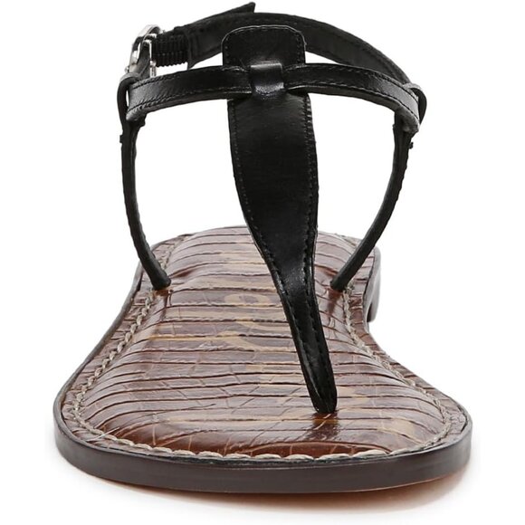 Women's Leather Flat Sandal Size 9.5 Buckle Closure Palm Beach Chic - Picture 4 of 7